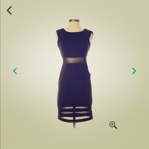NWT BCBGENERATION black midi see through dress